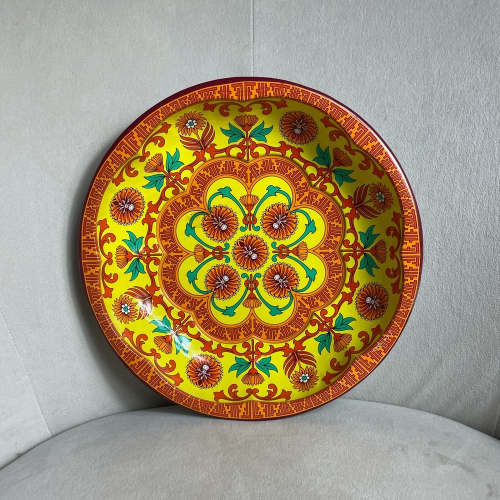 Vintage 1970’s Daher Decorated Tin Retro Plate